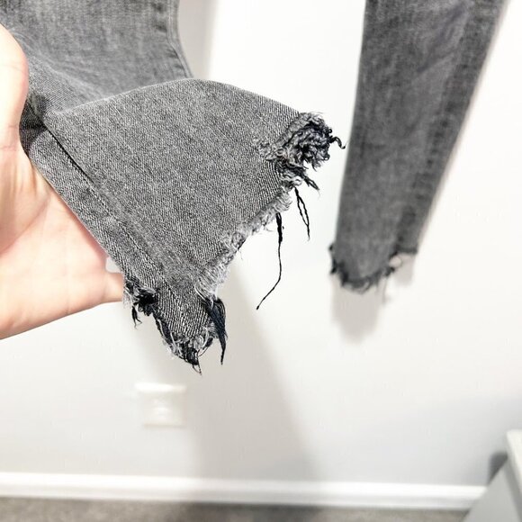 Agolde Sophie Hi Rise Skinny Amplify Size 29 Washed Black Gray Raw Hem - Picture 12 of 16